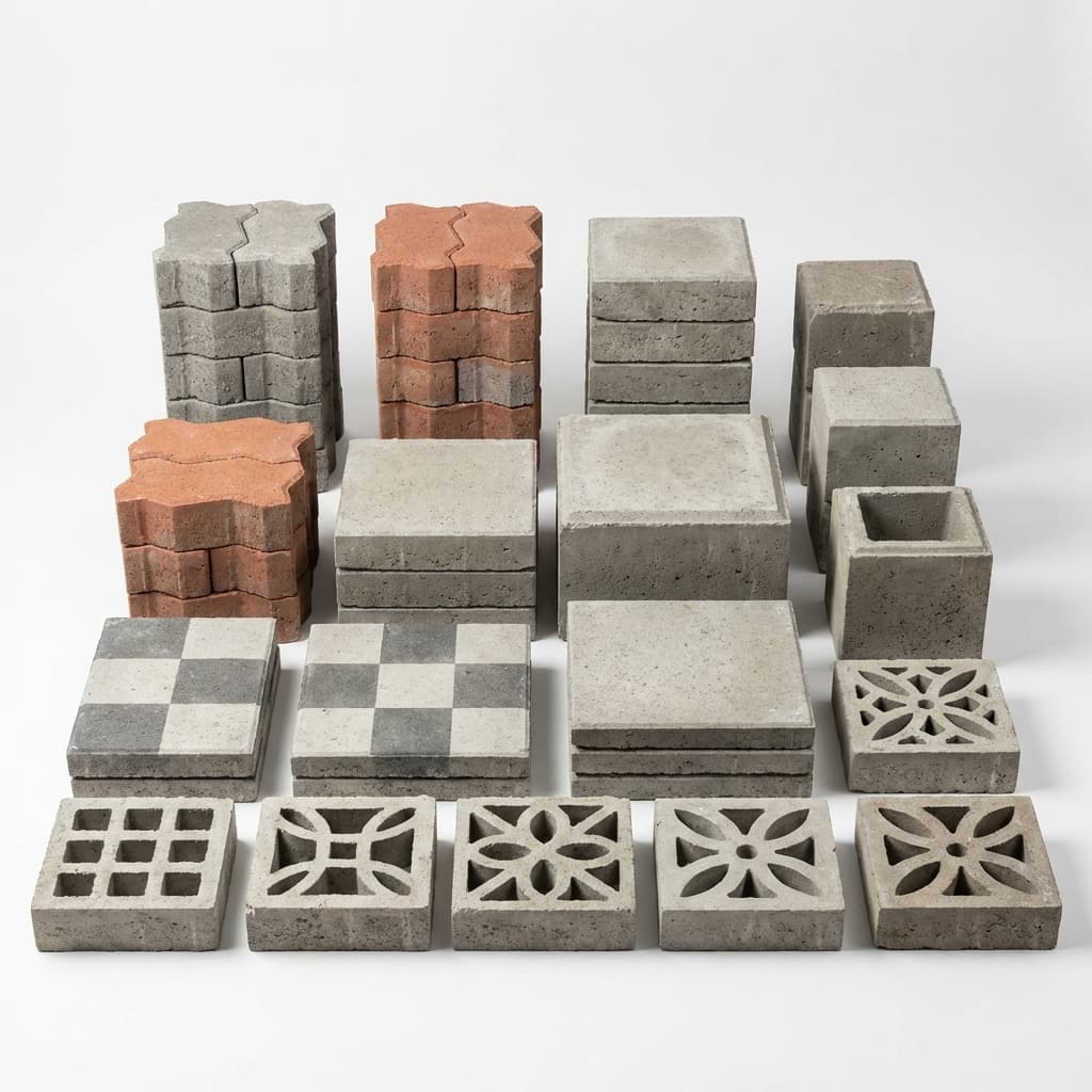 Concrete products display showcase