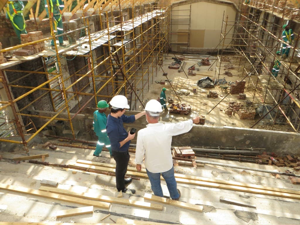Engineers conducting site inspection